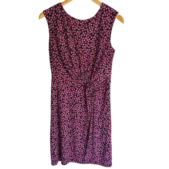 Ann Taylor Navy/Pink Sleeveless Floral Sheath Dress Size 4 - Picture 1 of 3